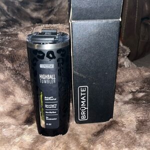 NIB BruMate Highball Tumbler in black onyx leopard